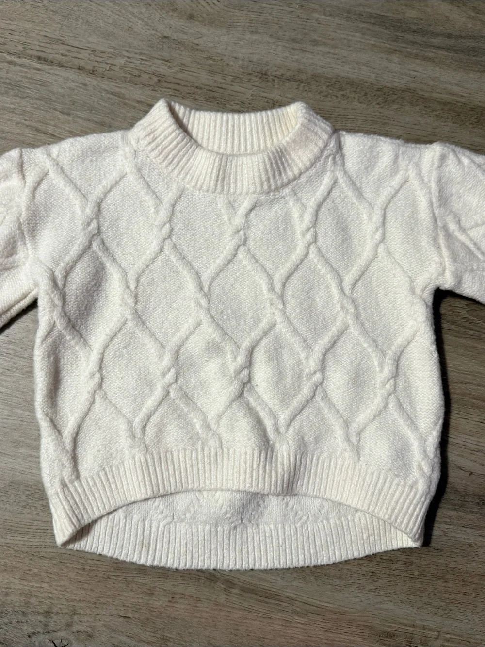 Old Navy Cream Cable Knit High-Low Sweater